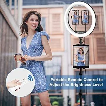 12 Inch Ring Light with Stand, SAVEYOUR Dimmable LED Ring Light with Tripod & Phone Holder, Lighting for Live Stream/Makeup/Video/Camera/YouTube, Compatible with iPhone Android