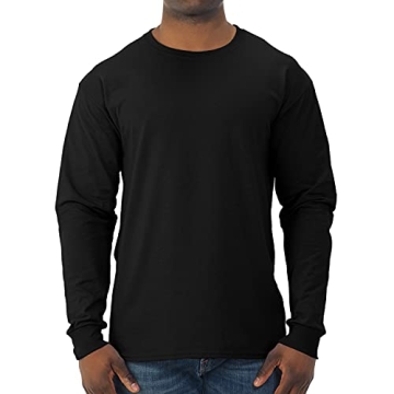 Jerzees Men's Dri-Power Long Sleeve Cotton Blend Tee - Moisture Wicking & Odor Protection, UPF 30+, ...