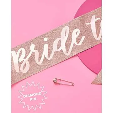 xo, Fetti Rose Gold Glitter Bachelorette Party Sash - Bride To Be | Bachelorette Party Decorations, Bridal Shower, Bride Gift