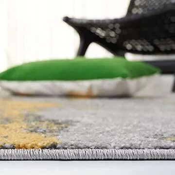 SAFAVIEH Adirondack Collection Area Rug - 6' x 9', Grey & Yellow, Modern Abstract Design, Non-Shedding & Easy Care, Ideal for High Traffic Areas in Living Room, Bedroom (ADR134H)