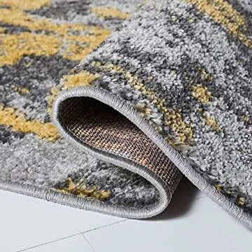 SAFAVIEH Adirondack Collection Area Rug - 6' x 9', Grey & Yellow, Modern Abstract Design, Non-Shedding & Easy Care, Ideal for High Traffic Areas in Living Room, Bedroom (ADR134H)