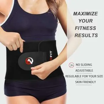 Viyafit Waist Trimmer Belt, Premium Waist Trainer for Women & Men Weight Loss Red