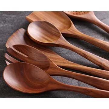 NAYAHOSE Teak Wooden Spoon Set - Eco-Friendly Kitchen Utensils