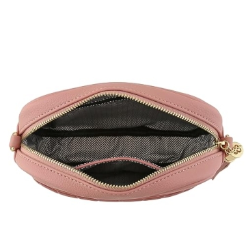 FashionPuzzle Chevron Quilted Crossbody Bag Dusty Pink