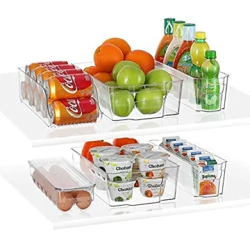 StorageMaid Stackable Fridge Organizer Bins for Easy Cleanup
