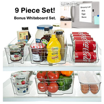 StorageMaid Stackable Fridge Organizer Bins for Easy Cleanup