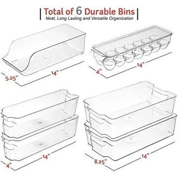 StorageMaid Stackable Fridge Organizer Bins for Easy Cleanup