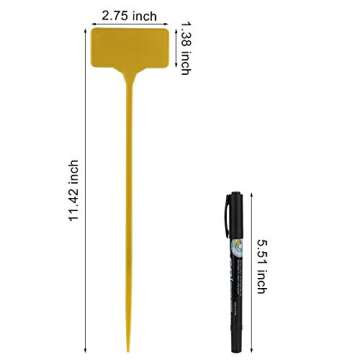 50 Pack Outdoor Tall Plant Labels, Large Waterproof Plastic Plant T-Type Tags, Durable Nursery Garde...