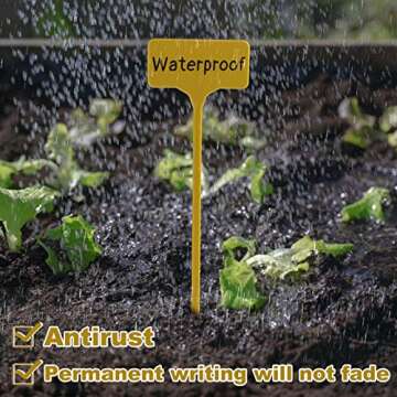 50 Pack Outdoor Tall Plant Labels, Large Waterproof Plastic Plant T-Type Tags, Durable Nursery Garden Markers, Perfect for Herbs, Flowers, Vegetable and Potted Plants