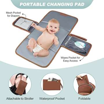 LOVEVOOK Leather Diaper Bag Backpack, Quilted Baby Bag with Changing Pad & Pacifier Holder, Waterproof Travel Diaper Bags for Baby Boys Girls, Stylish and Large Capacity, Brown