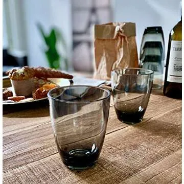 KLIFA- ETON- 15.2 & 20.8 ounce, Set of 8, Acrylic Tumbler & Highball Drinking Glasses, Stackable Pla...