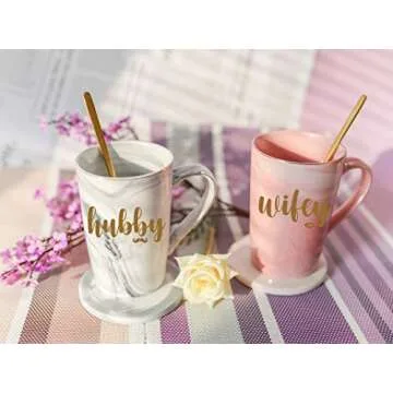 Wifey and Hubby Coffee Mugs Set | Unique Couples Gift