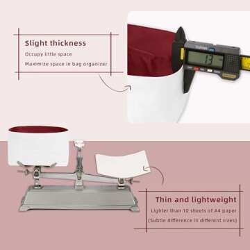 Speedy 20 Organizer Insert Bag, Lightweight Portable Purse Inner Compatible with LV Speedy 20 Bag, Made of Waterproof Dupontpaper Surface and Silky Satin Lining (Speedy 20, Ruby)