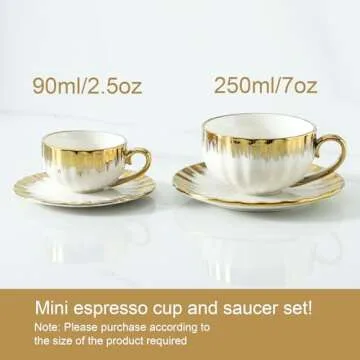 LETAOTAO Elegant Espresso Cup Set with Gold Trim