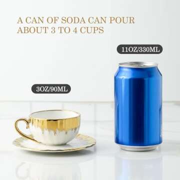 LETAOTAO Elegant Espresso Cup Set with Gold Trim