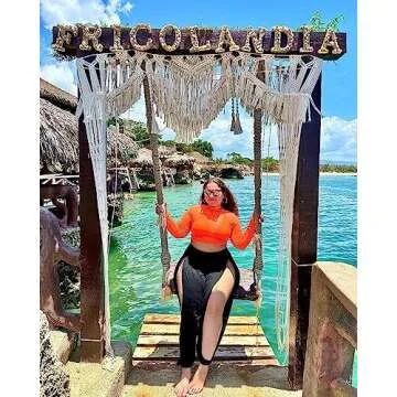 fitglam Women's Harem Pants Beach Coverup Pants Slit Yoga Pants Swimsuit Bathing Suit Swim Cover Ups