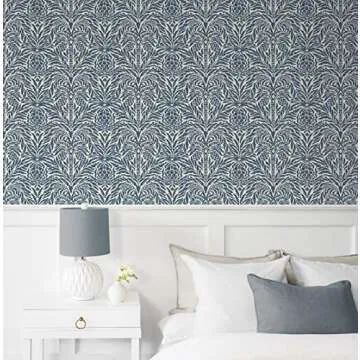 Tommy Bahama - Peel and Stick Designer Wallpaper, Premium Batik Wallpaper for Bedroom, Powder Room, Kitchen, Self Adhesive, Vinyl, 30.75 Sq Ft Coverage (Bondi Batik Collection, Indigo)