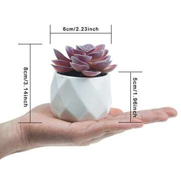 Tiita Purple Artificial Faux Succulents in Pots, Mini Purple Fake Plants for Women Desk, Small Realistic Faux Succulents for Home Office Accessories Window Sill Bathroom Bedroom 4 Set, Purple