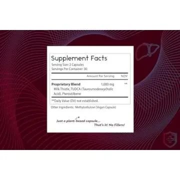 Thomas' all-natural Remedies Tudca 500mg (1000mg Per Serving), 60 Capsules- Tauroursodeoxycholic Acid, Liver Support Supplement- Vegan, Non-GMO, No Filler Capsules