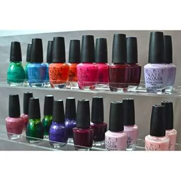 Acrylic Mirror Style 102 Bottle Wall Mounted Nail Polish Rack/Beauty Salon Organizer Display w/Clear Shelves