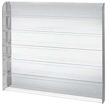 Acrylic Mirror Style 102 Bottle Wall Mounted Nail Polish Rack/Beauty Salon Organizer Display w/Clear Shelves