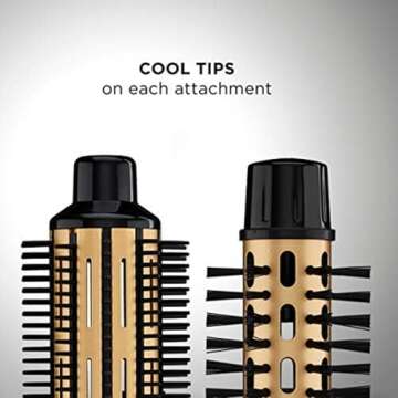 Conair 2-in-1 Hot Air Curling Combo, Includes 1.5-inch Curl Brush and 1-inch Aluminum Bristle Brush