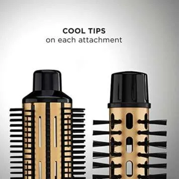 Conair 2-in-1 Hot Air Curling Combo, Includes 1.5-inch Curl Brush and 1-inch Aluminum Bristle Brush