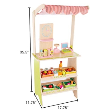 Hey! Play! Fresh Market Selling Stand - Fun Wooden Toy for Kids
