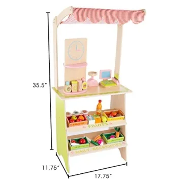 Hey! Play! Fresh Market Selling Stand - Fun Wooden Toy for Kids