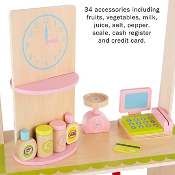 Hey! Play! Fresh Market Selling Stand - Fun Wooden Toy for Kids