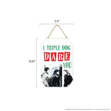 A Christmas Story I Triple Dog Dare You Hanging Wood Wall Decor - Funny Christmas Story Movie Sign