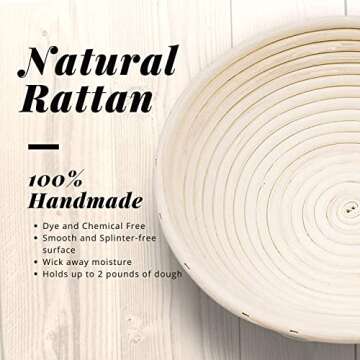 Banneton Proofing Basket Set for Artisan Sourdough Baking