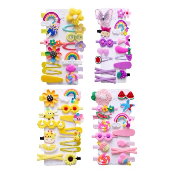 56PCS Toddler Hair Accessories Set: Colorful Rainbow Barrettes for Stylish Kids