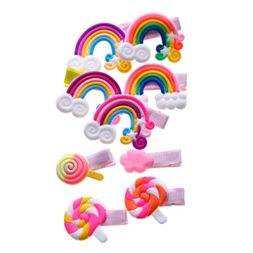 56PCS Toddler Hair Accessories Set: Colorful Rainbow Barrettes, Pins
