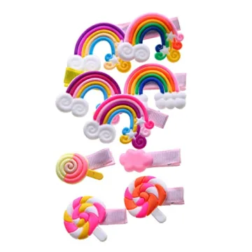 56PCS Toddler Hair Accessories Set: Colorful Rainbow Barrettes, Pins