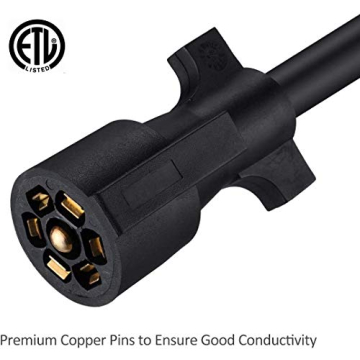 Miady 7 Way Trailer Plug with Junction Box - 8 Feet