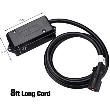 Miady 7 Way Trailer Plug with Junction Box - 8 Feet