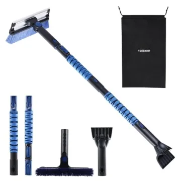 yeitsnow 48" Extendable Snow Brush and Ice Scraper for Car Windshield Window Aluminum Snow Removal W...