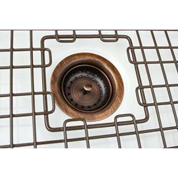 Sinkology Kitchen Sink Basket Strainer Drain TB35-01,Antique Copper