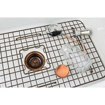 Elegant Sinkology Antique Copper Strainer for Kitchen Sinks
