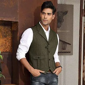 Stylish PJ PAUL JONES Tweed Vest for Modern Men