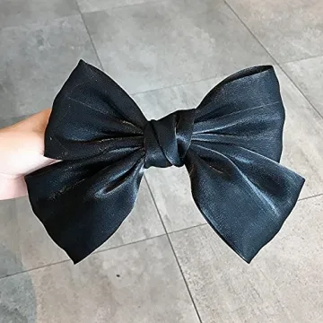 Elegant Black Bowknot Hair Clips for Women and Girls