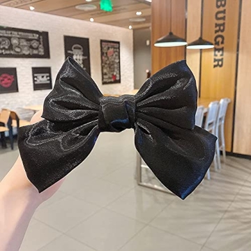 Elegant Black Bowknot Hair Clips for Women and Girls