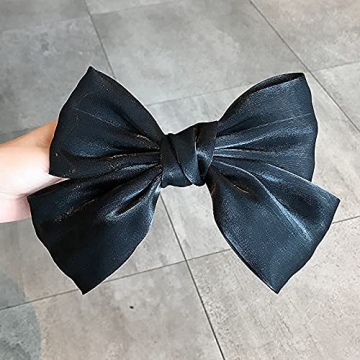 Elegant Black Bowknot Hair Clips for Women and Girls