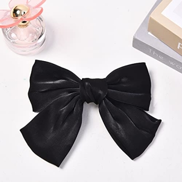 Elegant Black Bowknot Hair Clips for Women and Girls