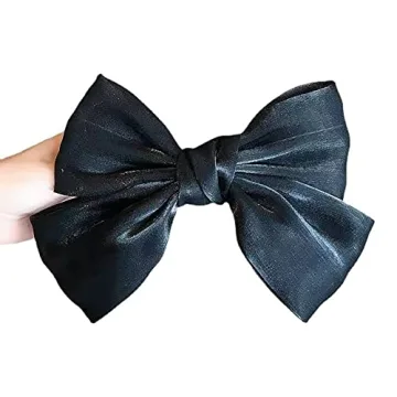 Elegant Black Bowknot Hair Clips for Women and Girls
