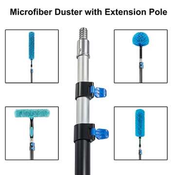 Hicavar Extendable 20 Foot Duster Kit for High Ceilings