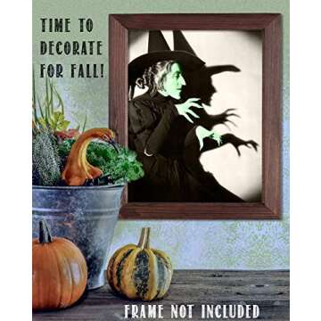 Wizard of Oz Decor - Wicked Witch of the West - 11x14 Unframed Wizard of Oz Poster Print - Great Wizard of Oz Gifts, Decor, Wizard of Oz Vintage Poster Print, Wiccan Supplies & Halloween Decorations