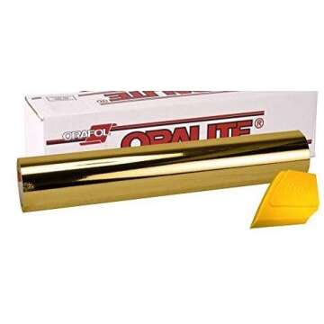 ORACAL 351 Mirror Gold Chrome Vinyl 12" x 24" Wrap Roll for Cricut, Silhouette & Cameo Including Har...