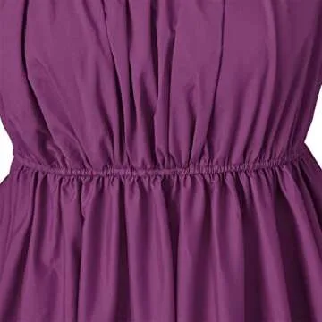 CosplayDiy Women Vintage Regency Dress High Waistline Jane Austen Dress Victorian Tea Party Ball Gown Purple XXL